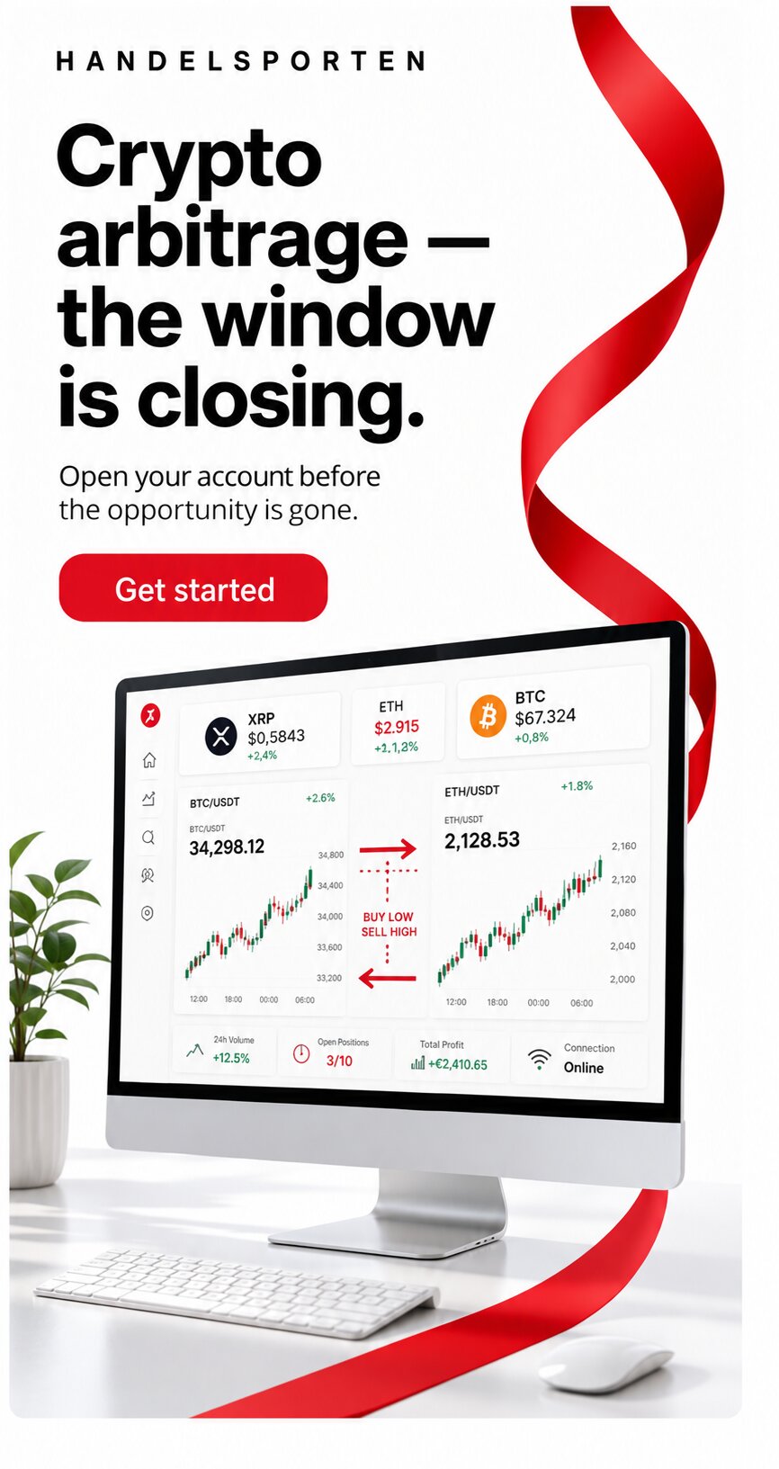 Handelsporten — crypto arbitrage advertisement